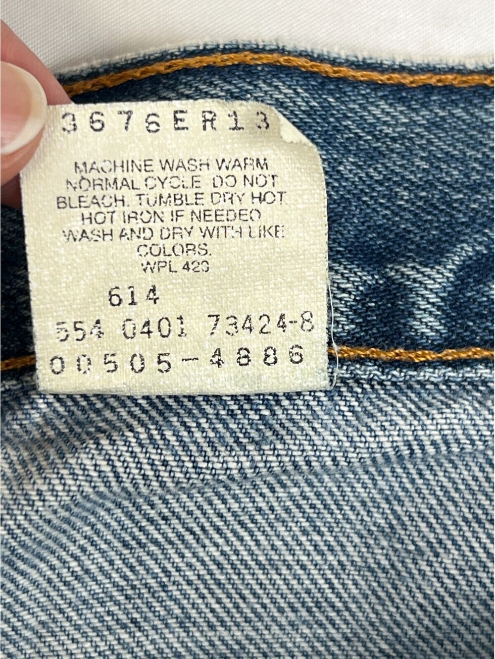 Vintage Levi's 505 Made in USA Men Size 34x30 Regular Fit Blue Denim Jeans - Picture 5 of 12